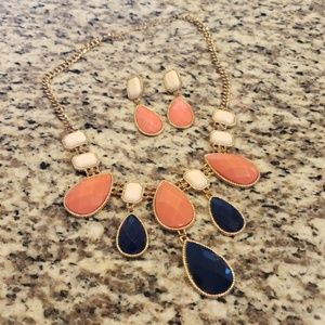 Statement necklace and earrings